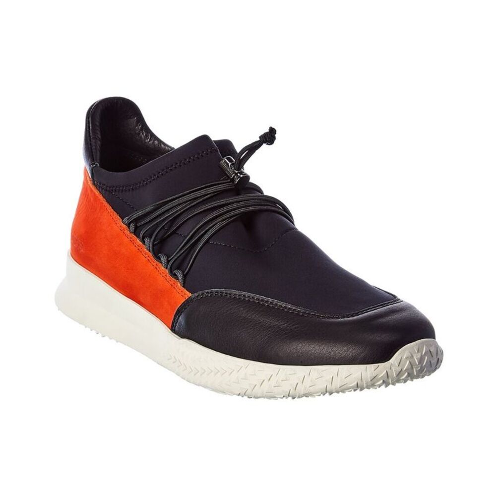 Arche Andy Leather & Suede-Trim Sneaker, Black